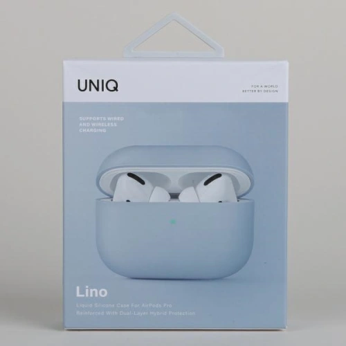 Kup Etui UNIQ Lino Silicone Apple AirPods Pro błękitny/arctic blue - UNIQ893 - {ean13} - Sklep Home Screen