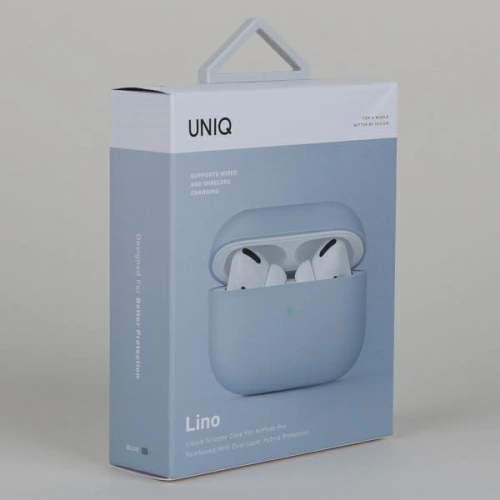 Kup Etui UNIQ Lino Silicone Apple AirPods Pro błękitny/arctic blue - UNIQ893 - {ean13} - Sklep Home Screen