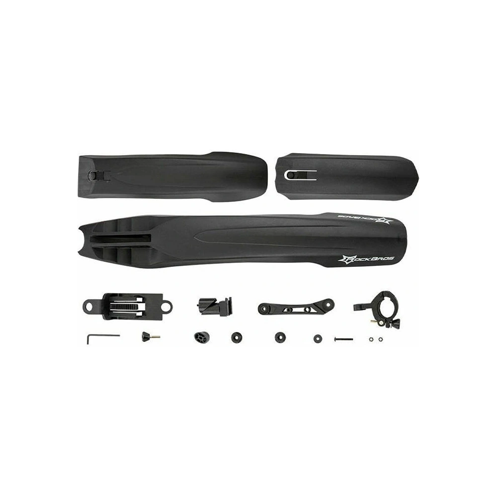 Błotniki rowerowe Rockbros DNB8001BK z lampką LED (czarne)