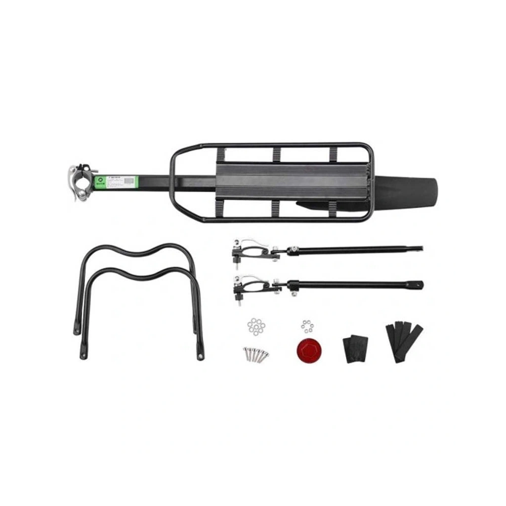 Tylny bagażnik rowerowy z błotnikiem i odblaskiem Rockbros HJ1008-1 (czarny)