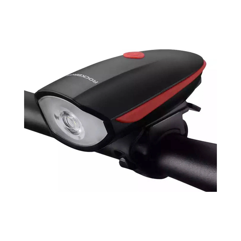 Lampka rowerowa z dzwonkiem elektrycznym Rockbros 7588 (czarno-czerwona)