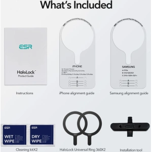 Kup Pierścień MagSafe ESR Halolock MagSafe Universal Magnetic Ring Black [2 PACK] - ESR672 - {ean13} - Sklep Home Screen