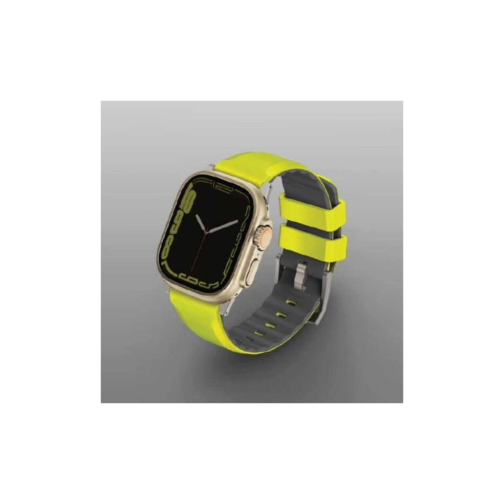 Pasek UNIQ Linus Apple Watch 4/5/6/7/SE/8/9/Ultra 44/45/49mm Airosoft Silicone limonkowy/lime green