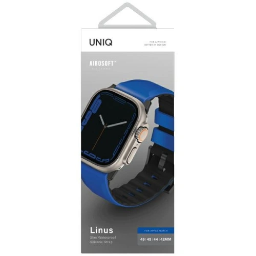 Kup UNIQ Linus Apple Watch 4/5/6/7/SE/8/9/Ultra 44/45/49mm Airosoft Silicone blau/racing blue - UNIQ897 - {ean13} - Sklep Home Screen