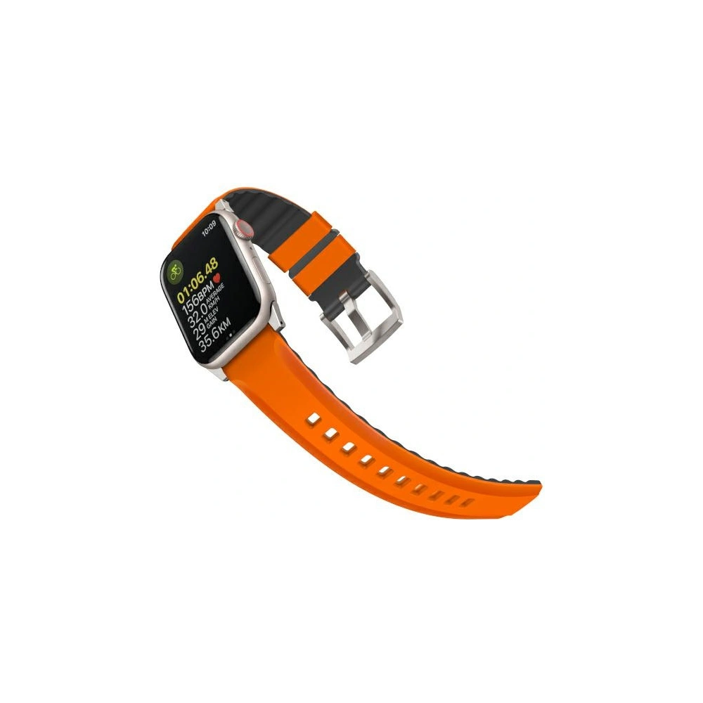 Pasek UNIQ Linus Apple Watch 4/5/6/7/SE/8/9/Ultra 44/45/49mm Airosoft Silicone pomarańczowy/volt orange