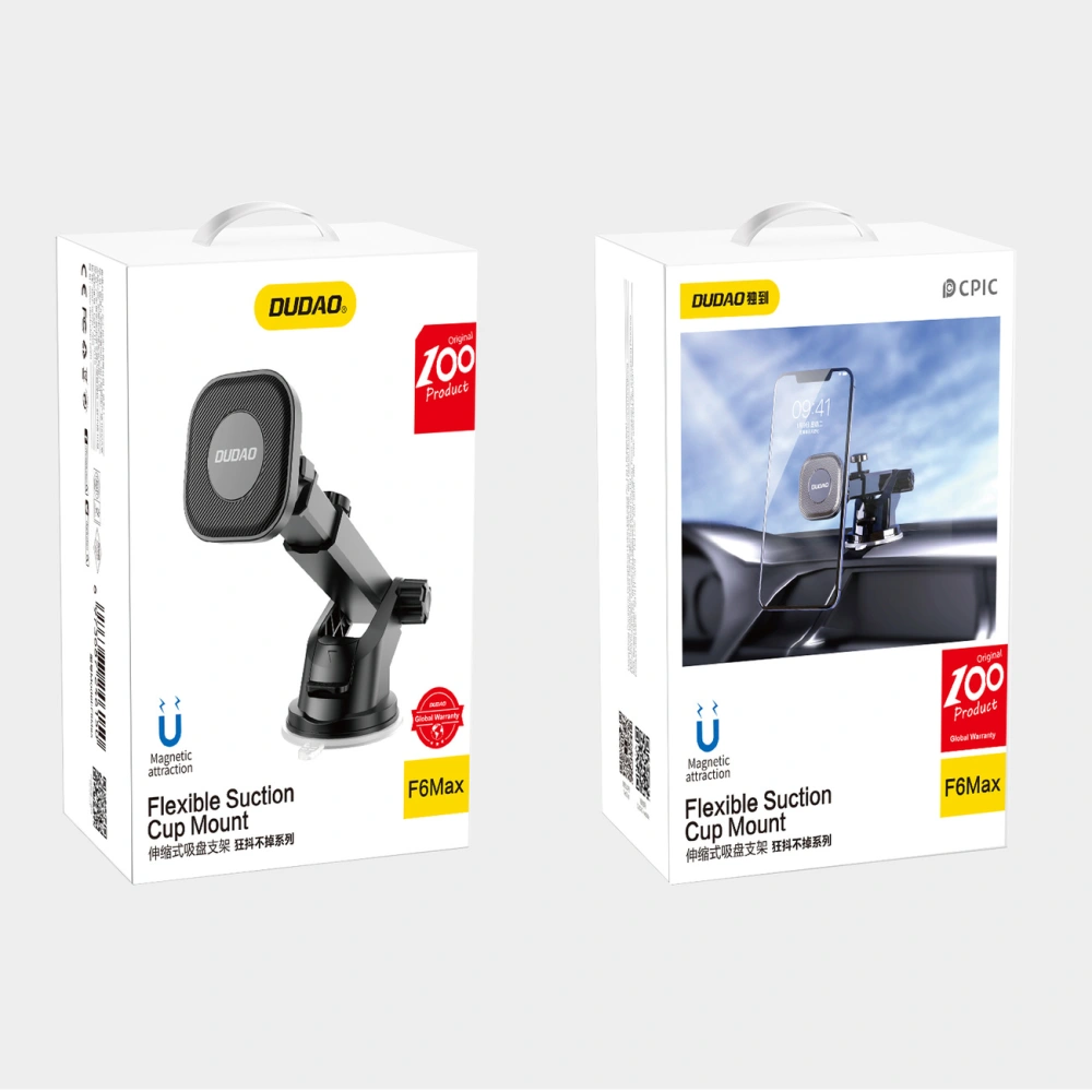 Uchwyt samochodowy magnetyczny Dudao  do telefonu z ramieniem teleskopowym czarny (F6Max)