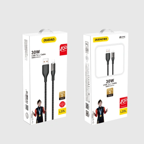 Kup Cablul Dudao L22L USB-A/Lightning 30W 1m gri - DDA264 - {ean13} - Sklep Home Screen