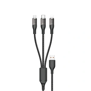 Kup Cablul Dudao L22X 3w1 USB-A/USB-C - microUSB - Lightning 120W 1m argintiu - DDA265 - {ean13} - Sklep Home Screen