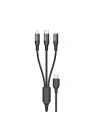 Kabel Dudao L22X 3w1 USB-A/USB-C - microUSB - Lightning 120W 1m srebrny