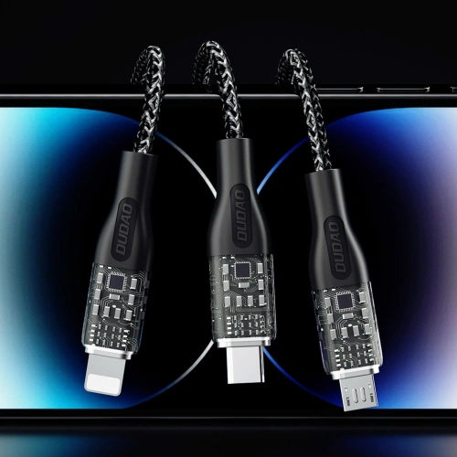 Kup Cablul Dudao L22X 3w1 USB-A/USB-C - microUSB - Lightning 120W 1m argintiu - DDA265 - {ean13} - Sklep Home Screen