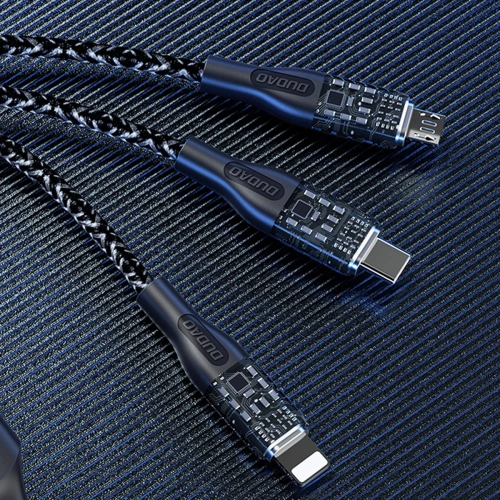 Kup Cablul Dudao L22X 3w1 USB-A/USB-C - microUSB - Lightning 120W 1m argintiu - DDA265 - {ean13} - Sklep Home Screen