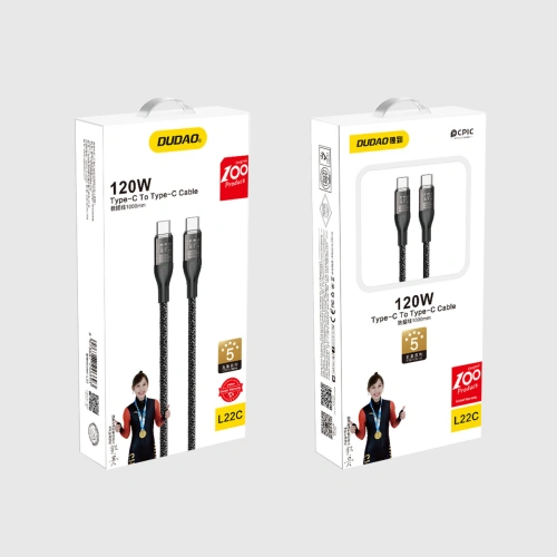 Kup Cablul Dudao L22C USB-C/USB-C 120W 1m gri - DDA266 - {ean13} - Sklep Home Screen