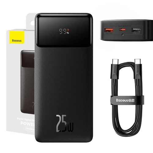 Kup Powerbank Baseus Bipow, 20000mAh, 2x USB, USB-C, 25W (fekete) - BSU4220 - {ean13} - Sklep Home Screen