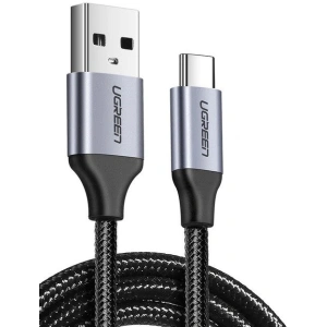 Cablul UGREEN USB-A/USB-C QC 3.0 2m cu conector din aluminiu (negru)