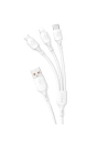 Kábel Dudao L8A-3in1 3w1 USB-A/USB-C - microUSB - Lightning 480Mb/s 6A 1.2m fehér