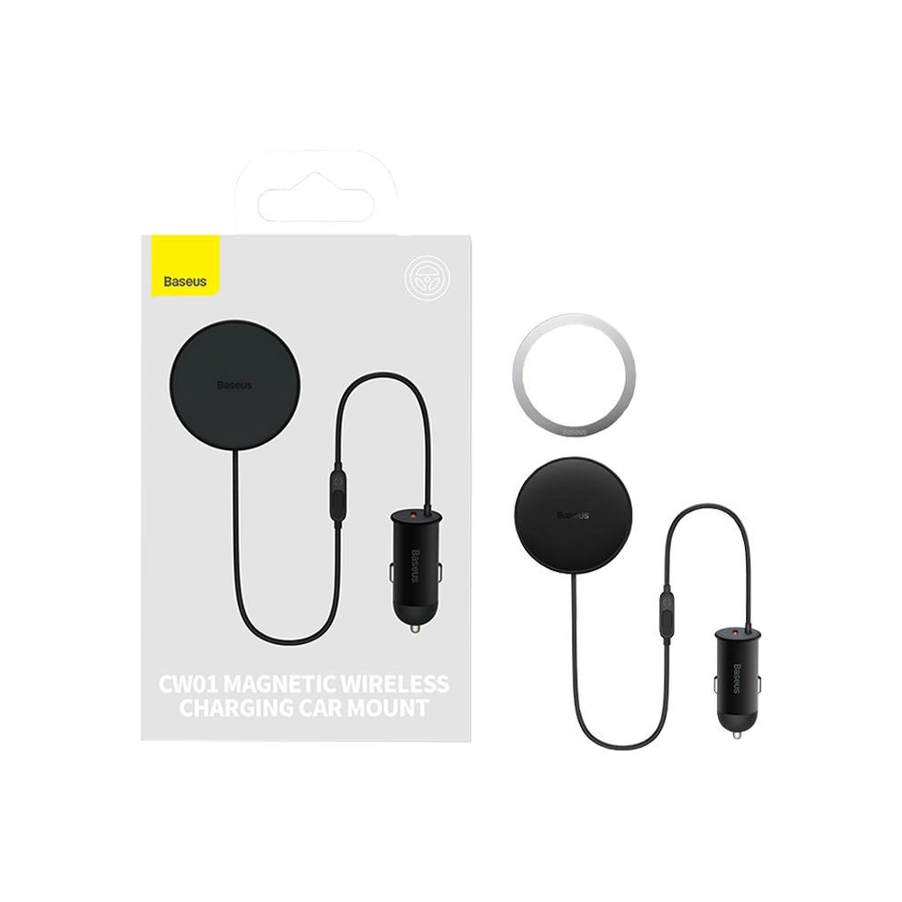 Magnetyczny uchwyt samochodowy z ładowarką bezprzewodową Baseus CW01 Air Vent, 15W + 25W (czarny)
