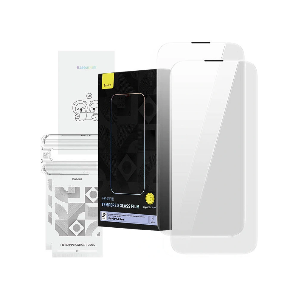 Szkło hartowane Baseus Corning Apple iPhone 14 Pro z filtrem przeciwpyłowym
