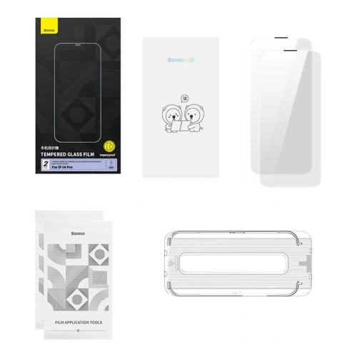 Buy Baseus Corning Tempered Glass Baseus Corning Apple iPhone 14 Pro with dust filter - BSU4224 - {ean13} - Home Screen Store Europe
