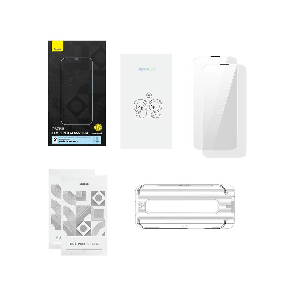 Szkło hartowane Baseus Corning Apple iPhone 14 Pro Max z filtrem przeciwpyłowym