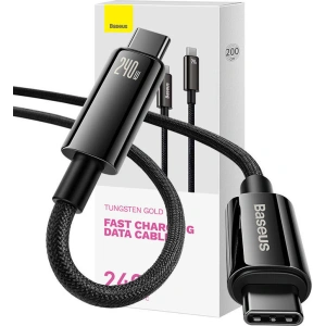 Kabel Baseus Tungsten Gold USB-C/USB-C 240W 2m (černý)