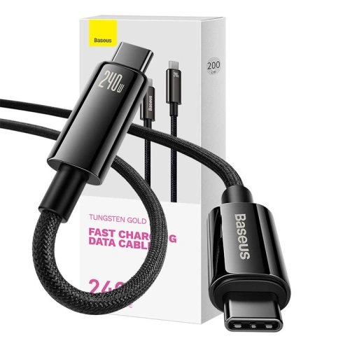 Kup Baseus Kabel Tungsten Gold USB-C/USB-C 240W 2m (schwarz) - BSU4260 - {ean13} - Sklep Home Screen