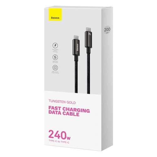 Kup Baseus Kabel Tungsten Gold USB-C/USB-C 240W 2m (schwarz) - BSU4260 - {ean13} - Sklep Home Screen