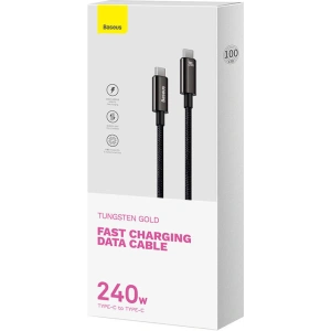 Kábel Baseus Tungsten Gold USB-C/USB-C 240W 1m (fekete)