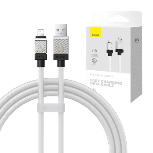 Kup Cablu Baseus CoolPlay Series USB-A/Lightning 2.4A 1m (alb) - BSU4273 - {ean13} - Sklep Home Screen