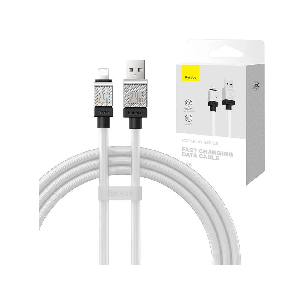 Kabel Baseus CoolPlay Series USB-A/Lightning 2.4A 1m (biały)