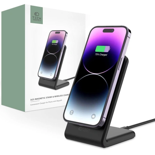 Kup Tech-Protect MagSafe Wireless Charger Qi15W-A23 Magnetisches Wireless-Ladegerät Schwarz - THP2024 - {ean13} - Sklep Home Screen