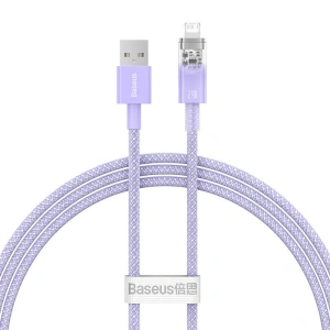 Kabel Baseus Explorer Series USB-A/Lightning 2.4A 1m (fialový)