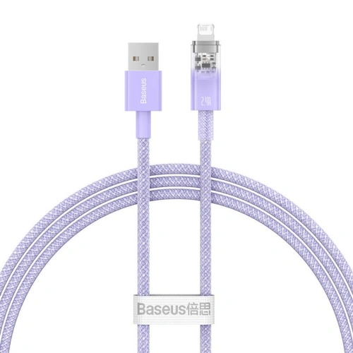 Kup Kabel Baseus Explorer Series USB-A/Lightning 2.4A 1m (fialový) - BSU4276 - {ean13} - Sklep Home Screen