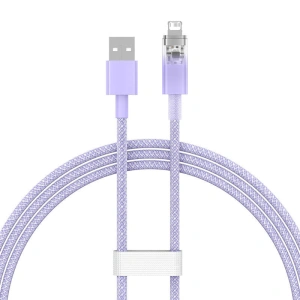 Kabel Baseus Explorer Series USB-A/Lightning 2.4A 1m (fialový)