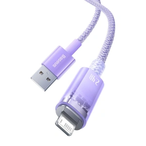 Kabel Baseus Explorer Series USB-A/Lightning 2.4A 1m (fialový)