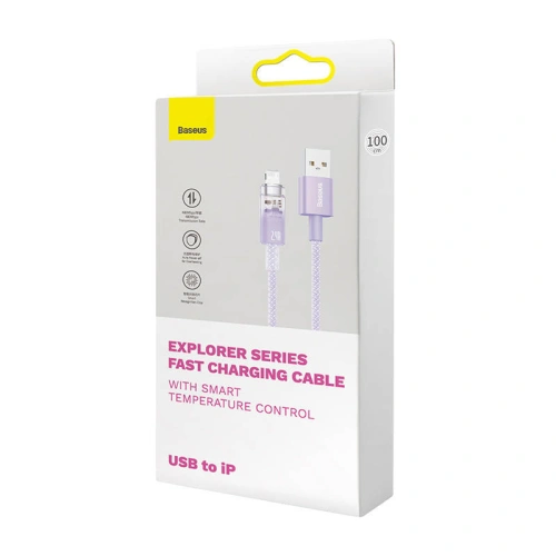 Kup Kabel Baseus Explorer Series USB-A/Lightning 2.4A 1m (fialový) - BSU4276 - {ean13} - Sklep Home Screen