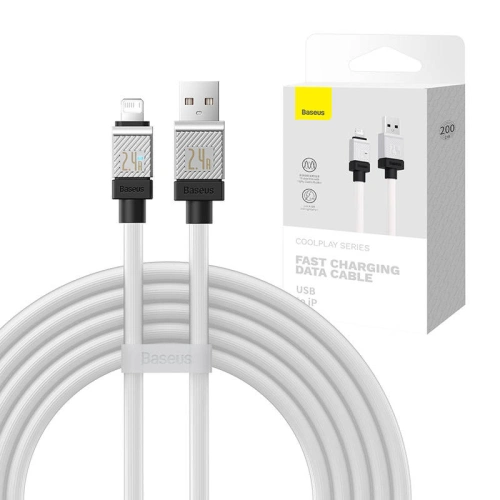 Kup Kábel Baseus CoolPlay Series USB-A/Lightning, 2.4A 2m (fehér) - BSU4278 - {ean13} - Sklep Home Screen