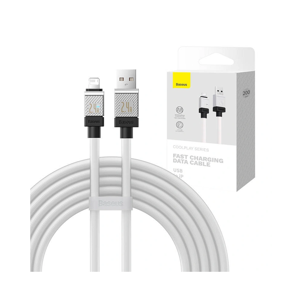Kabel Baseus CoolPlay Series USB-A/Lightning, 2.4A 2m (biały)