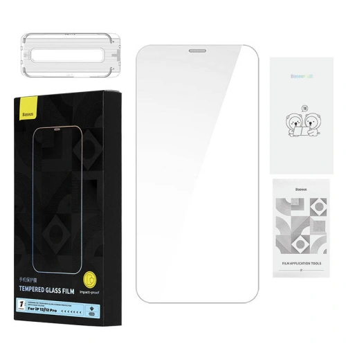 Kup Sticlă securizată Baseus 0.4mm Corning HD Apple iPhone 12/12 Pro + set de curățare - BSU4289 - {ean13} - Sklep Home Screen