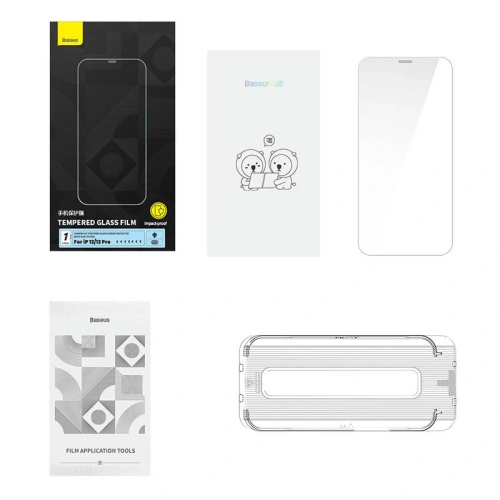 Kup Sticlă securizată Baseus 0.4mm Corning HD Apple iPhone 12/12 Pro + set de curățare - BSU4289 - {ean13} - Sklep Home Screen
