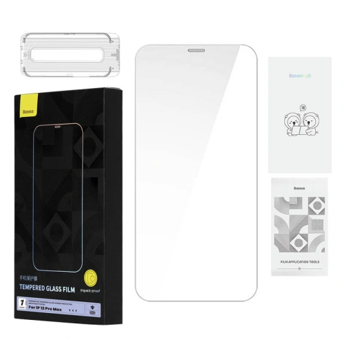 Kup Sticlă securizată Baseus 0.4mm Corning HD Apple iPhone 12 Pro Max + set de curățare - BSU4290 - {ean13} - Sklep Home Screen