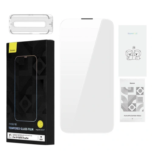 Kup Sticlă securizată Baseus 0.4mm Corning HD Apple iPhone 14/13/13 Pro + set de curățare - BSU4291 - {ean13} - Sklep Home Screen