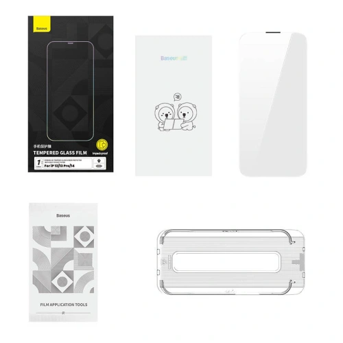 Kup Sticlă securizată Baseus 0.4mm Corning HD Apple iPhone 14/13/13 Pro + set de curățare - BSU4291 - {ean13} - Sklep Home Screen