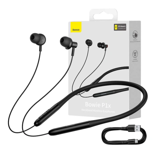 Kup Słuchawki bezprzewodowe Baseus Bowie P1x In-ear Neckband Bluetooth 5.3 Czarne - BSU4293 - {ean13} - Sklep Home Screen