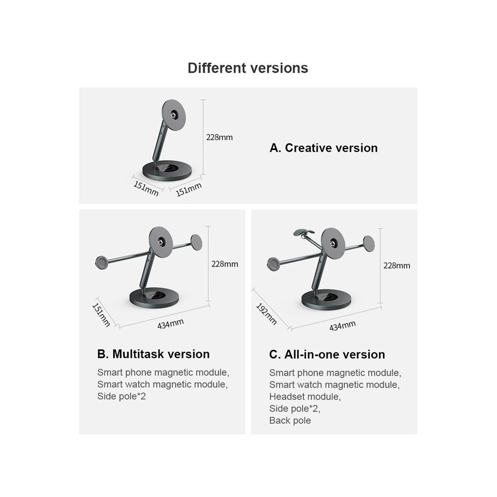 Wielofunkcyjny uchwyt biurkowy Nillkin Snapbranch Modular Device Station Gray/Szary