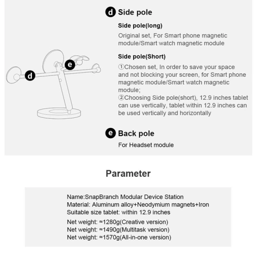 Kup Wielofunkční stolní držák Nillkin Snapbranch Modular Device Station Gray/Szary - NLK1145 - {ean13} - Sklep Home Screen