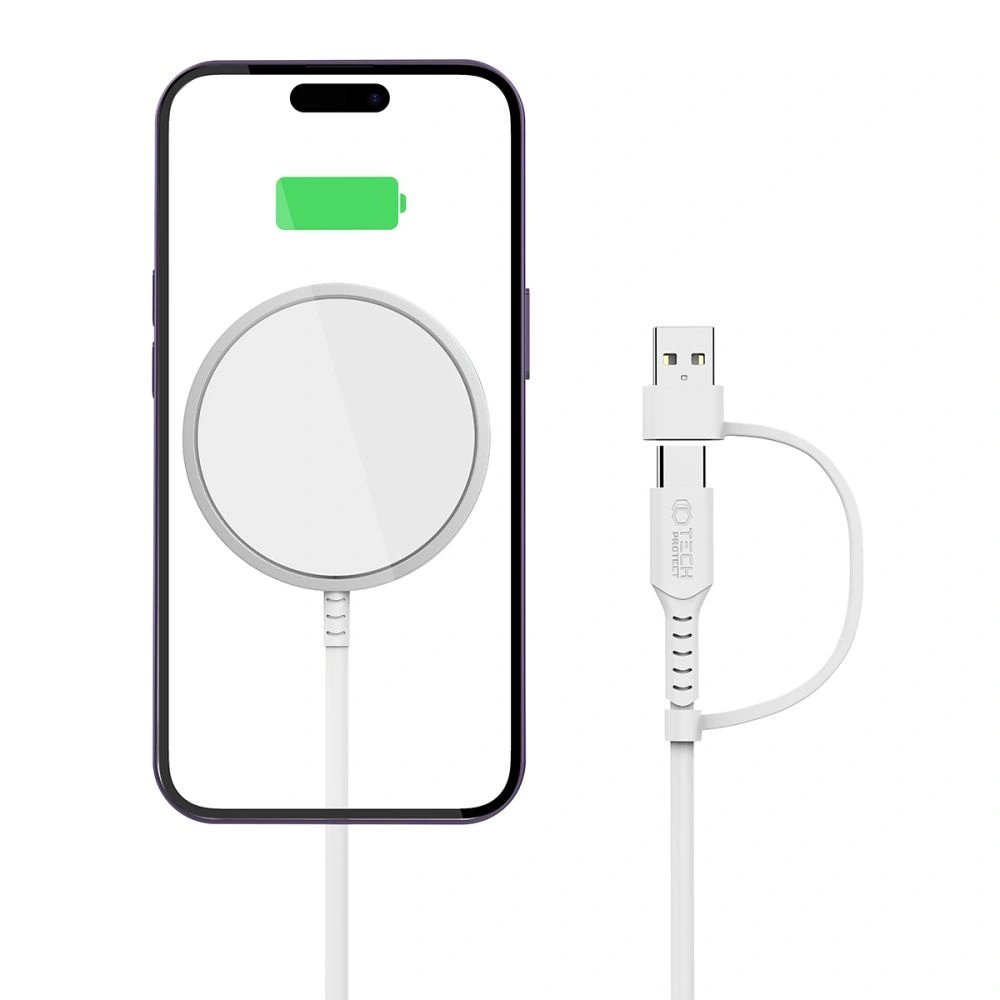 Ładowarka bezprzewodowa Tech-Protect Qi15W-A25 Magnetic Magsafe Wireless Charger White