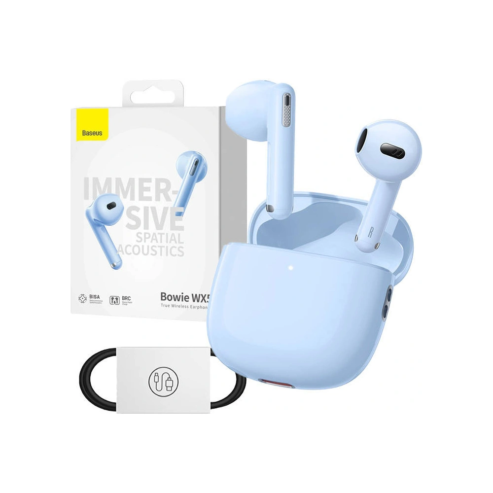 Słuchawki TWS Baseus Bowie WX5 Bluetooth 5.3 (niebieskie)