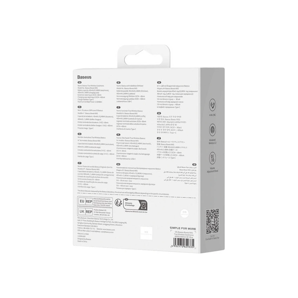 Słuchawki TWS Baseus Bowie WX5 Bluetooth 5.3 (niebieskie)