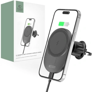 Kup Uchwyt samochodowy z ładowarką bezprzewodową MagSafe Tech-Protect MM15W-V1 Magnetic Vent Car Mount Wireless Charger 15W Black - THP2043 - {ean13} - Sklep Home Screen
