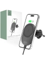 Autós tartó MagSafe vezeték nélküli töltővel Tech-Protect MM15W-V1 Magnetic szellőző autós tartó vezeték nélküli töltő 15W fekete